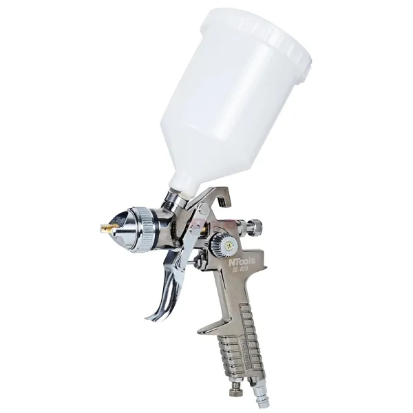 Ntools SG 828 HVLP Lackierpistole Düse 1,3 mm - 2,5 mm Fließbecherpistole 600 ml